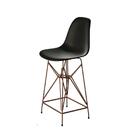 Kit 3 Banquetas Bistrô Alta Eames Eiffel Preta Base Ferro Cob