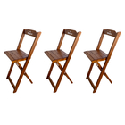 Kit 3 Banquetas Bistrô Dobrável Madeira Personalizada Hei Imb