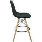 Kit 3 Banquetas Botonê Eiffel Assento Couro Base Fixa Madeira