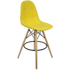 Kit 3 Banquetas Botonê Eiffel Assento Couro Base Fixa Madeira