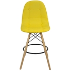 Kit 3 Banquetas Botonê Eiffel Assento Couro Base Fixa Madeira