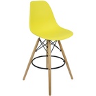 Kit 3 Banquetas Charles Eames Eiffel Wood Design Base Fixa Ma