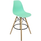 Kit 3 Banquetas Charles Eames Eiffel Wood Design Base Fixa Ma