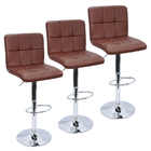 Kit 3 Banquetas Confort Gomos Estofada Couro Giratória C/ Reg