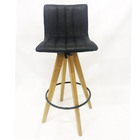 Kit 3 Banquetas Decorativa Angélica Nobuk Preto Base Madeira