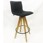 Kit 3 Banquetas Decorativa Angélica Nobuk Preto Base Madeira