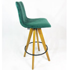 Kit 3 Banquetas Decorativa Angélica Veludo Verde Base Giratór