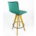 Kit 3 Banquetas Decorativa Angélica Veludo Verde Base Giratór