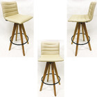 Kit 3 Banquetas Decorativa Jaque Facto Champanhe Base Giratór