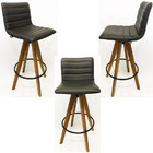 Kit 3 Banquetas Decorativa Jaque Facto Marrom Base Giratória