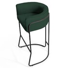 Kit 3 Banquetas Decorativas Base Aço Preto Betina C-117 Linho