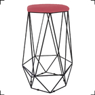 Kit 3 Banquetas Decorativas Para Balcão Hexágonal Aramado Bas