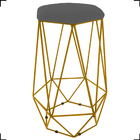 Kit 3 Banquetas Decorativas Para Bistrô Hexágonal Aramado Bas