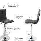 Kit 3 Banquetas Decorativas Sala Mitty Pu Sintético Preta G56