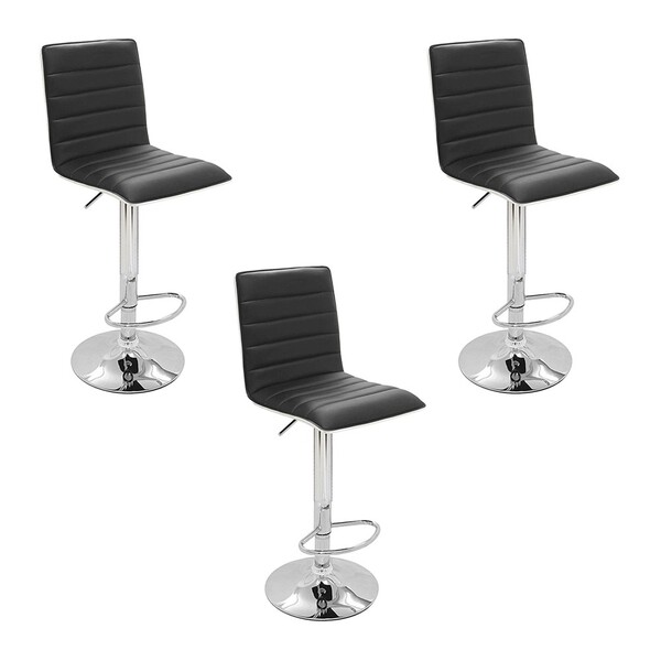 Kit 3 Banquetas Decorativas Sala Mitty Pu Sintético Preta G56