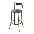 Kit 3 Banquetas Dourada Em Aço E Junco Pequim Floral Costela