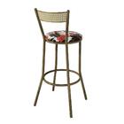 Kit 3 Banquetas Em Aço Sofia Floral Bromelia Vermelha - Cor: