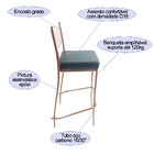 Kit 3 Banquetas Empilhável Cobre Alta Assento Preto - Poltron