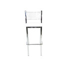 Kit 3 Banquetas Empilhável Cozinha Cromada Alta Assento Branc