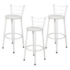 Kit 3 Banquetas Epoxi Branco Assento Branco