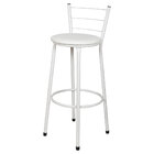 Kit 3 Banquetas Epoxi Branco Assento Branco