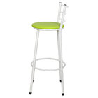 Kit 3 Banquetas Epoxi Branco Assento Verde