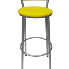 Kit 3 Banquetas Epoxi Cinza  Assento Amarelo