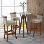 Kit 3 Banquetas Estofadas Diamantina 1 Bistrô Bar Mesa Redond