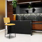 Kit 3 Banquetas Fixa Decorativa Base De Aço Marcius Linho Ama