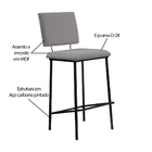 Kit 3 Banquetas Fixa Decorativa Base De Aço Marcius Linho Cin