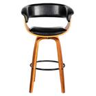 Kit 3 Banquetas Giratória Alta Com Encosto Base Madeira Ravi