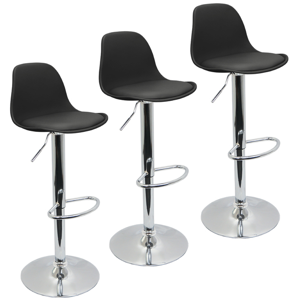 Kit 3 Banquetas Joly Luisa Eames Saarinen Base Giratória Crom