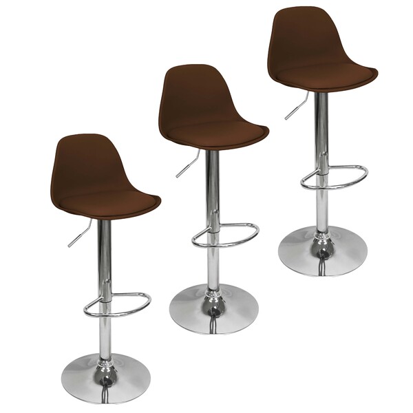 Kit 3 Banquetas Joly Luisa Eames Saarinen Base Giratória Crom