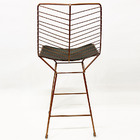 Kit 3 Banquetas Média Para Balcão Bertoia Retrô Cor Cobre Ass