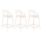 Kit 3 Banquetas Médias Masters Allegra 66 Cm