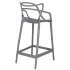 Kit 3 Banquetas Médias Masters Allegra 66 Cm Cinza Escuro