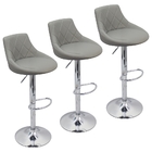 Kit 3 Banquetas Milano Carmel Estofada Giratória C/ Regulagem