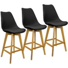 Kit 3 Banquetas Monty Leda Luisa Saarinen Alta Base Fixa Made