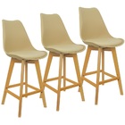 Kit 3 Banquetas Monty Leda Luisa Saarinen Alta Base Fixa Made