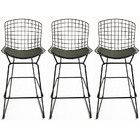 Kit 3 Banquetas Para Bancada Alta Bertóia Preta Altura 80cm -