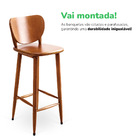 Kit 3 Banquetas Para Cozinha Americana Bar Alta Bistro Madeir