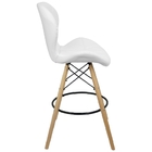 Kit 3 Banquetas Slim Eiffel Wood Estofada - Branco
