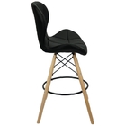 Kit 3 Banquetas Slim Eiffel Wood Estofada - Preto