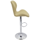 Kit 3 Banquetas Slim Estofada Giratória C/ Regulagem - Bege