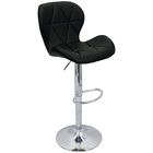 Kit 3 Banquetas Slim Estofada Giratória C/ Regulagem - Preto