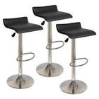 Kit 3 Banquetas Toquio Wave Recour Pu Giratória C/ Regulagem
