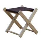 Kit 3 Banquinho De Madeira Banqueta Pescador - Marrom