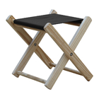 Kit 3 Banquinho De Madeira Banqueta Pescador - Preto