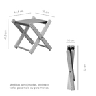 Kit 3 Banquinho De Madeira Banqueta Pescador - Preto