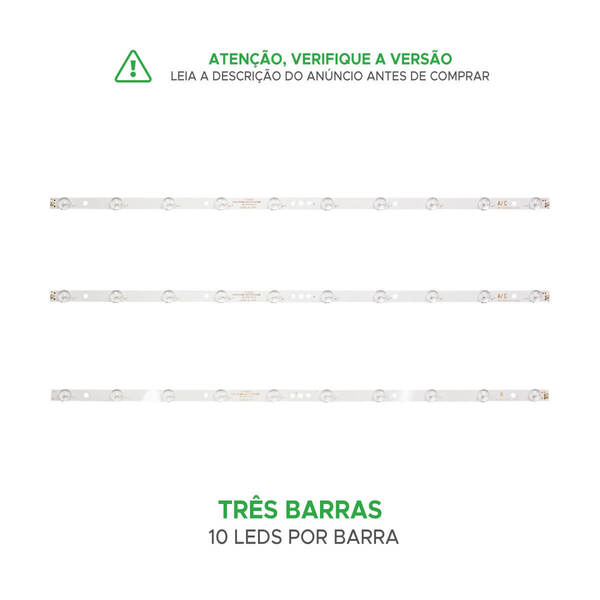 Kit 3 Barras Led Tv Hbtv-32l06hd Hbtv-32l06 Hbtv32l06 32l06